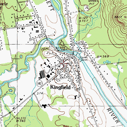Topographic Map of Webster Free Library, ME