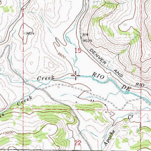 Topographic Map of Cumbres Creek, CO