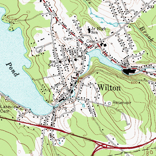 Topographic Map of Wilton Post Office, ME