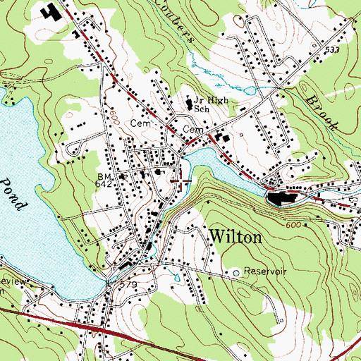 Topographic Map of Wilton United Methodist Church, ME