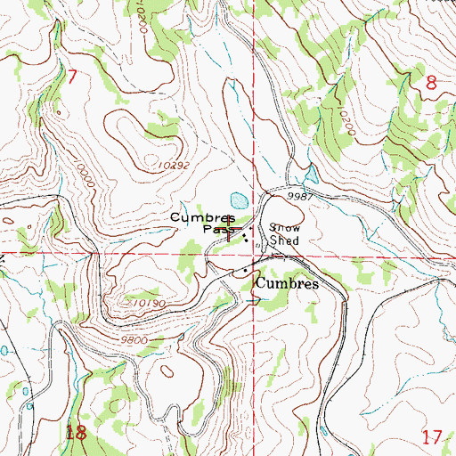 Topographic Map of Cumbres Pass, CO