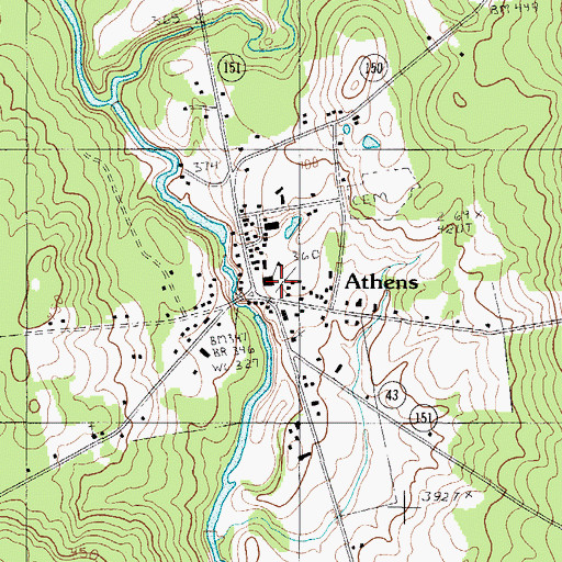 Topographic Map of Athens Elementary School, ME
