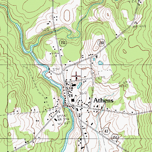 Topographic Map of Athens Historical Society Museum, ME