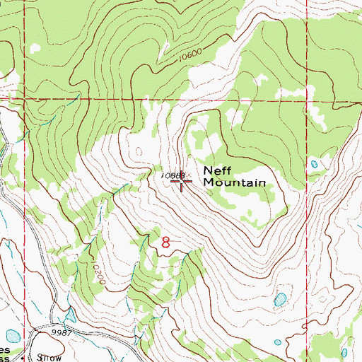 Topographic Map of Neff Mountain, CO