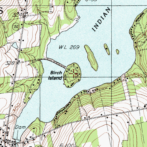 Topographic Map of Birch Island, ME