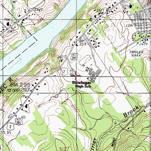 Topographic Map of Bloomfield Elementary School, ME