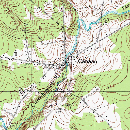 Topographic Map of Canaan Post Office, ME