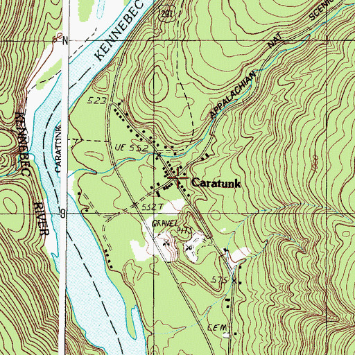 Topographic Map of Caratunk Post Office, ME