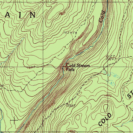 Topographic Map of Cold Stream Falls, ME