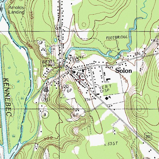 Topographic Map of Coolidge Library, ME