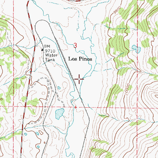 Topographic Map of North Fork Rio de los Pinos, CO