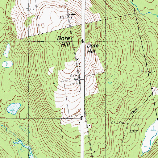 Topographic Map of Dore Hill Cemetery, ME