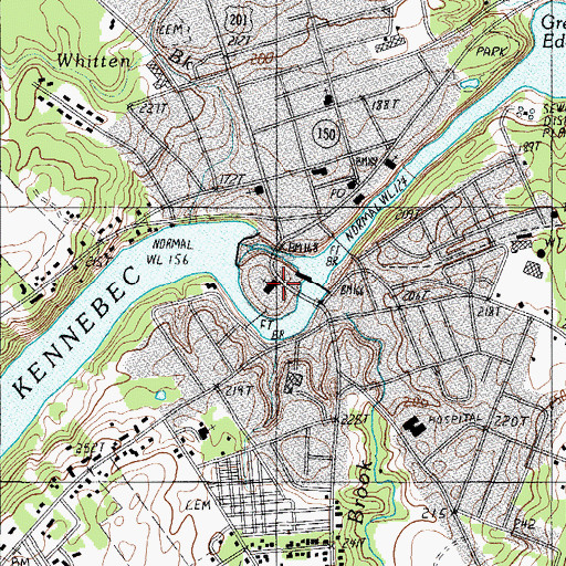 Topographic Map of Skowhegan Federated Church, ME