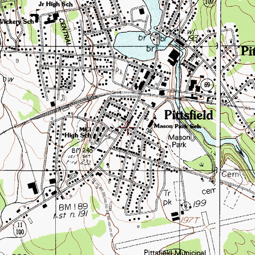 Topographic Map of First Baptist Church, ME