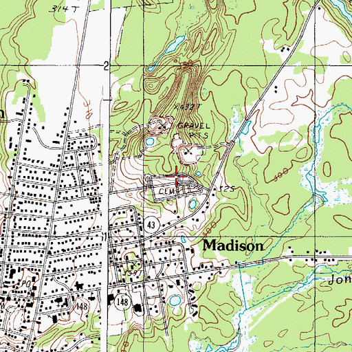 Topographic Map of Forest Hill Cemetery, ME