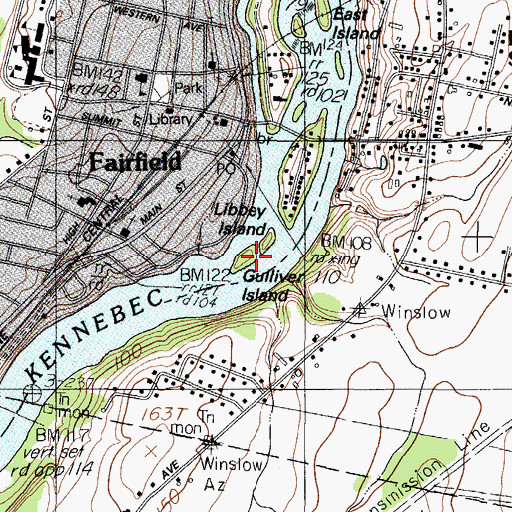 Topographic Map of Gulliver Island, ME