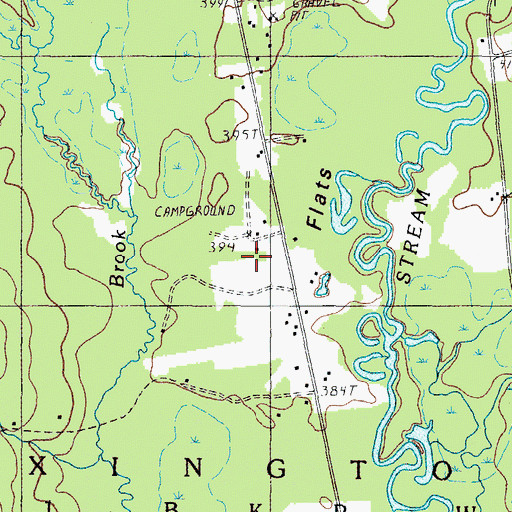 Topographic Map of Happy Horseshoe Campground, ME