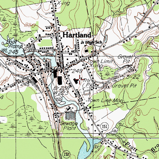 Topographic Map of Hartland Consolidated School, ME
