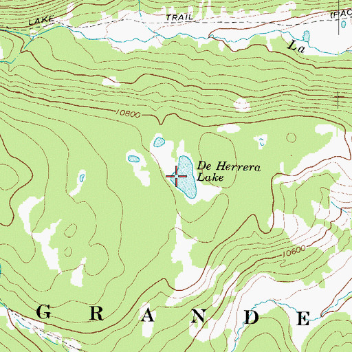 Topographic Map of De Herrera Lake, CO
