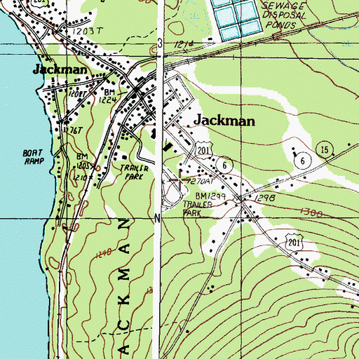 Topographic Map of Johns Camping Area, ME