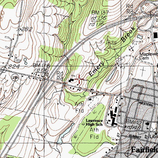 Topographic Map of Kennebec Valley Community College, ME