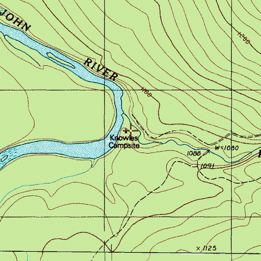 Topographic Map of Knowles Campsite, ME