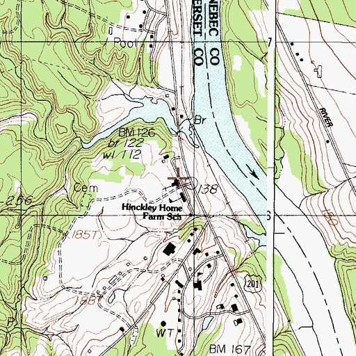 Topographic Map of L C Bates Museum, ME