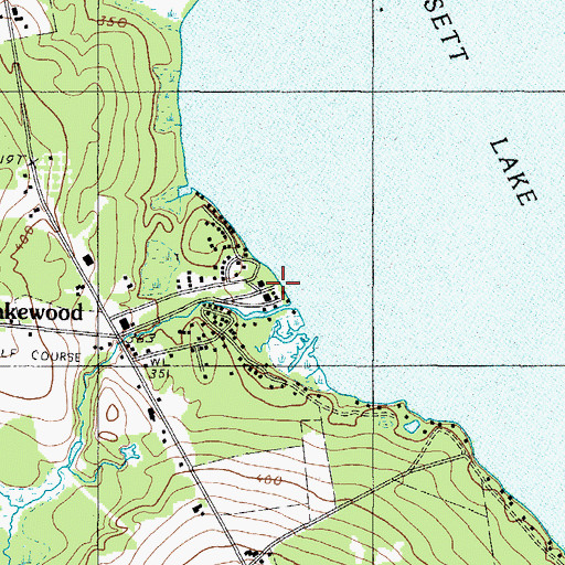 Topographic Map of Lakewood Theater, ME