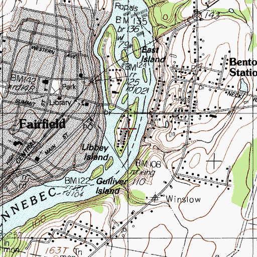Topographic Map of Libbey Island, ME