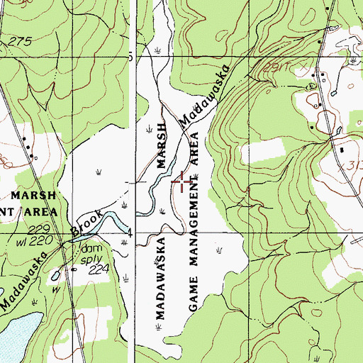 Topographic Map of Madawaska Bog Wildlife Management Area, ME