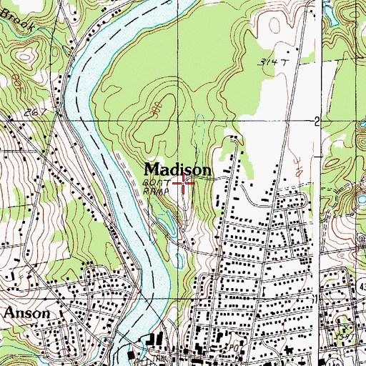 Topographic Map of Madison Elementary School, ME