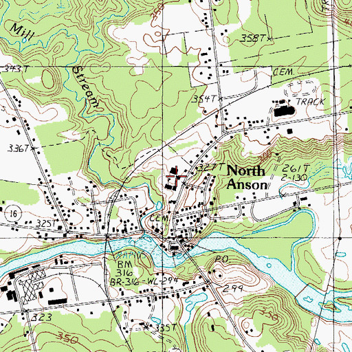 Topographic Map of Carrabec Community School, ME