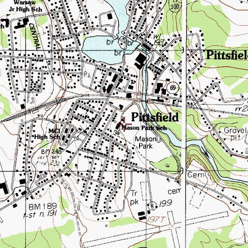 Topographic Map of Manson Park School, ME