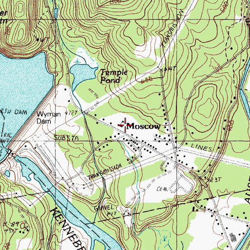 Topographic Map of Moscow Elementary School, ME