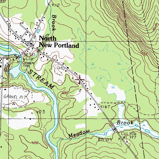 Topographic Map of New Portland Post Office, ME