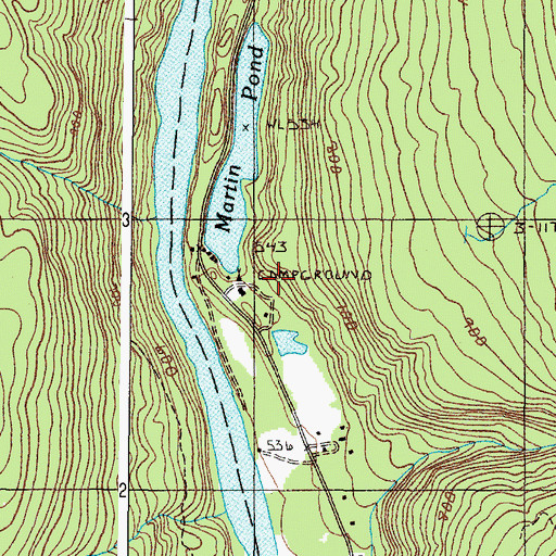 Topographic Map of Northern Outdoors Campground, ME