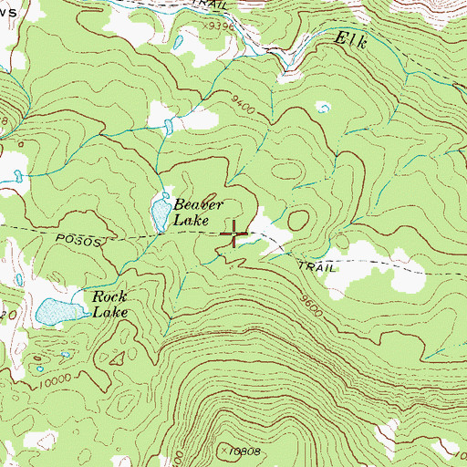 Topographic Map of Posos Trail, CO