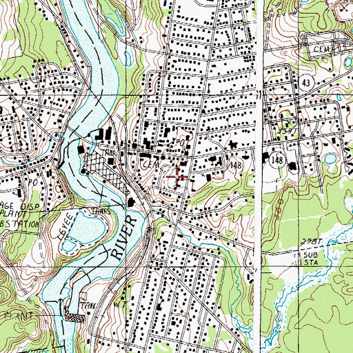 Topographic Map of Old Point Cemetery, ME