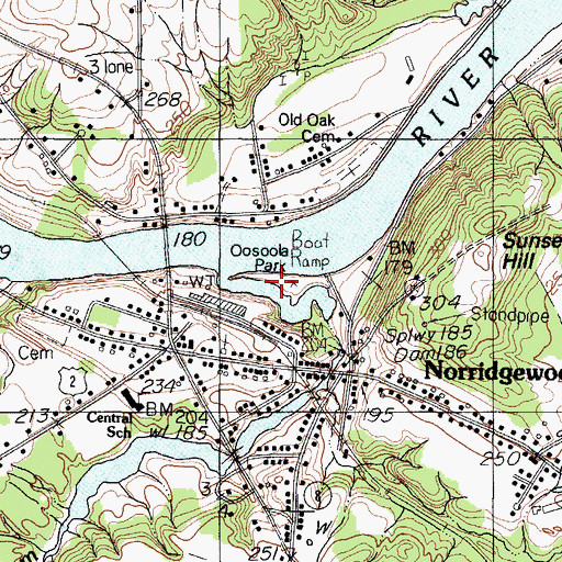 Topographic Map of Oosoola Park, ME