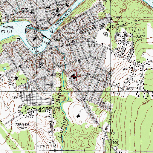 Topographic Map of Redington Fairview General Hospital, ME