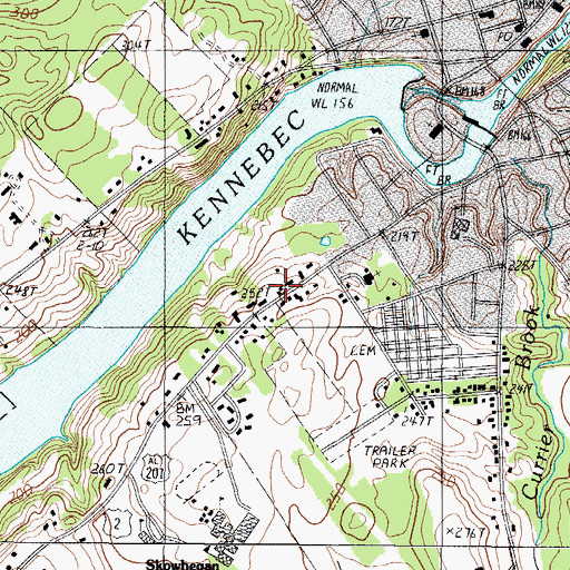 Topographic Map of Riverfront Church of God, ME