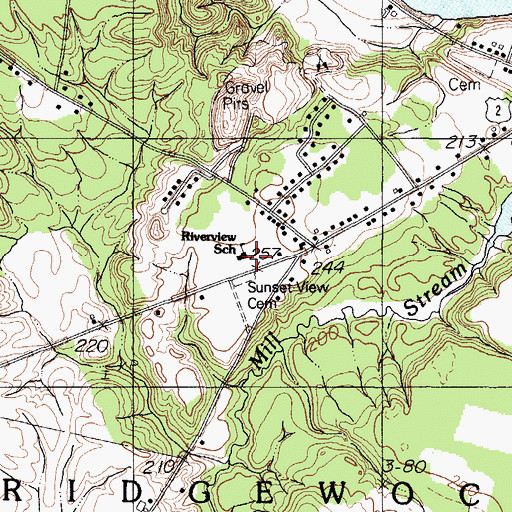 Topographic Map of Riverview Memorial School, ME