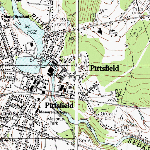 Topographic Map of Saint Agnes Parochial School, ME