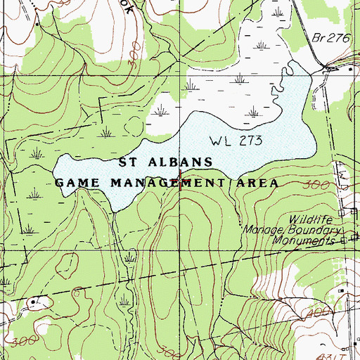 Topographic Map of Saint Albans Game Management Area, ME