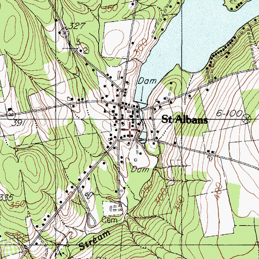 Topographic Map of Saint Albans Union Church, ME