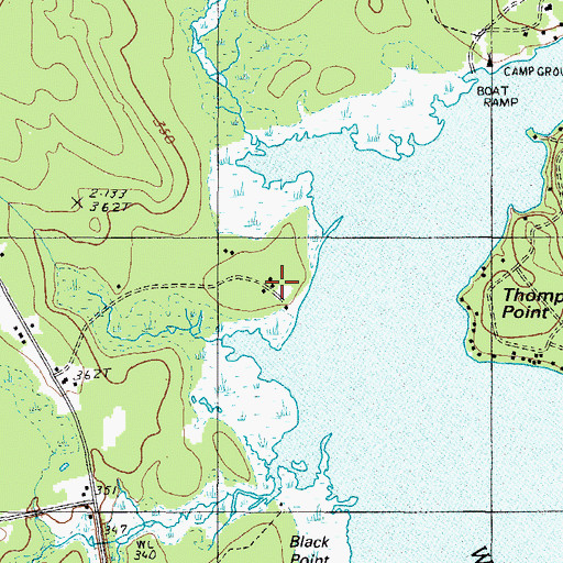 Topographic Map of Sandy Beach Lakeside Campground, ME