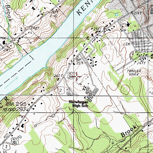 Topographic Map of Skowhegan Area Middle School, ME