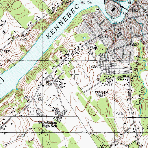 Topographic Map of Skowhegan Community Center, ME