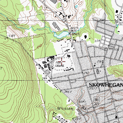 Topographic Map of Skowhegan State Fair Grounds, ME