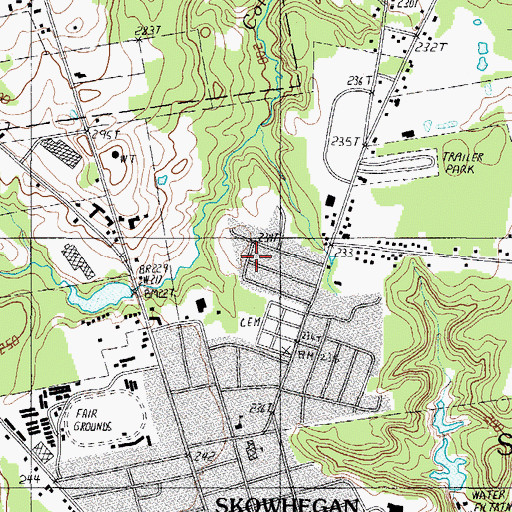 Topographic Map of Skowhegan Village Shopping Center, ME